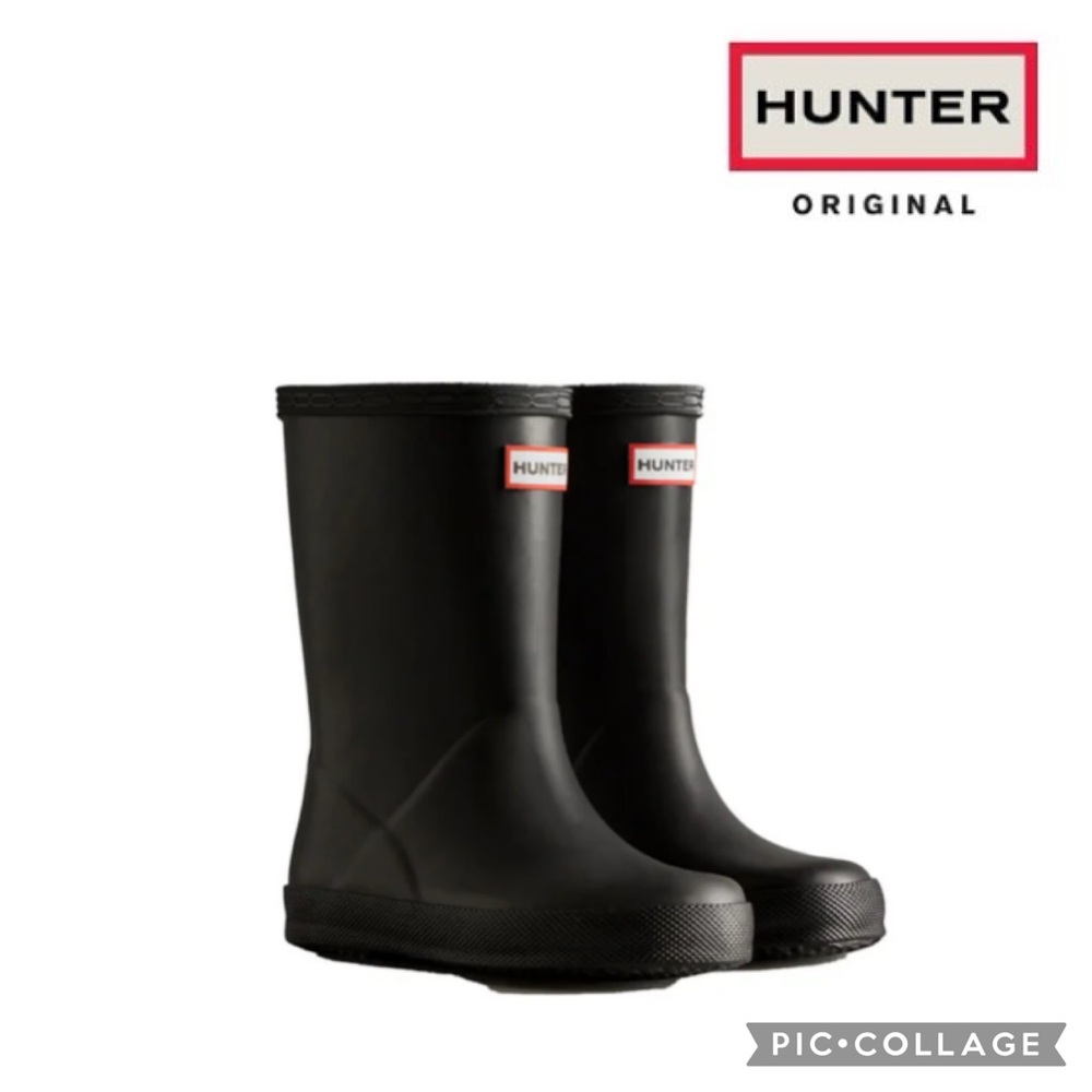 Hunter Kids First Classic Rain Boots {Black} 13
